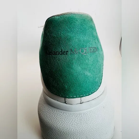 Alexander McQueen Low Top Platform Oversized Sneakers White with Teal 43