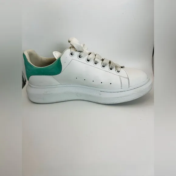 Alexander McQueen Low Top Platform Oversized Sneakers White with Teal 43