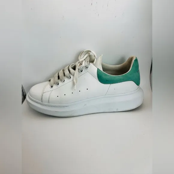Alexander McQueen Low Top Platform Oversized Sneakers White with Teal 43