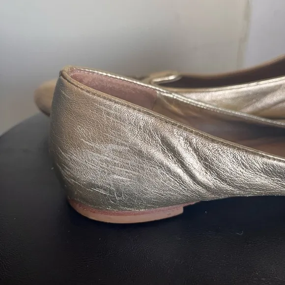 Alexander McQueen Metallic Skull Flat Loafers Size 36