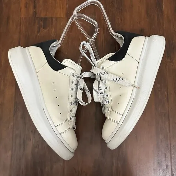 ALEXANDER MCQUEEN Oversized Leather Sneakers White Lace Up