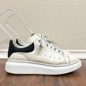 ALEXANDER MCQUEEN Oversized Leather Sneakers White Lace Up