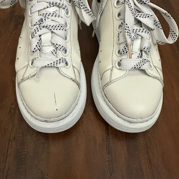 ALEXANDER MCQUEEN Oversized Leather Sneakers White Lace Up