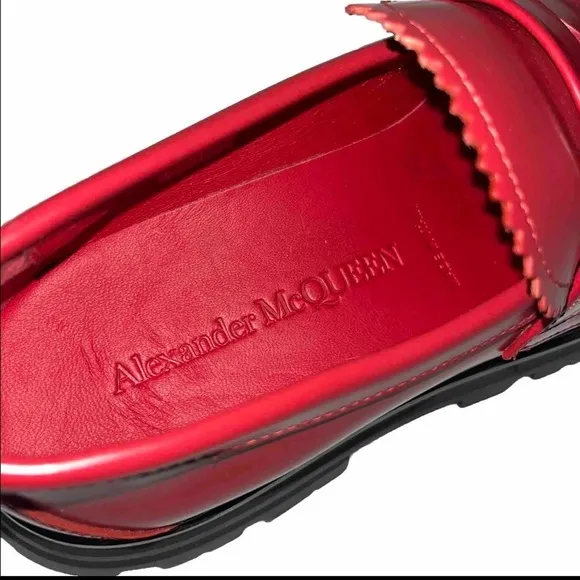 ALEXANDER MCQUEEN Wander loafer maroon red 7.5 shoe leather lugged sole NWOB NEW