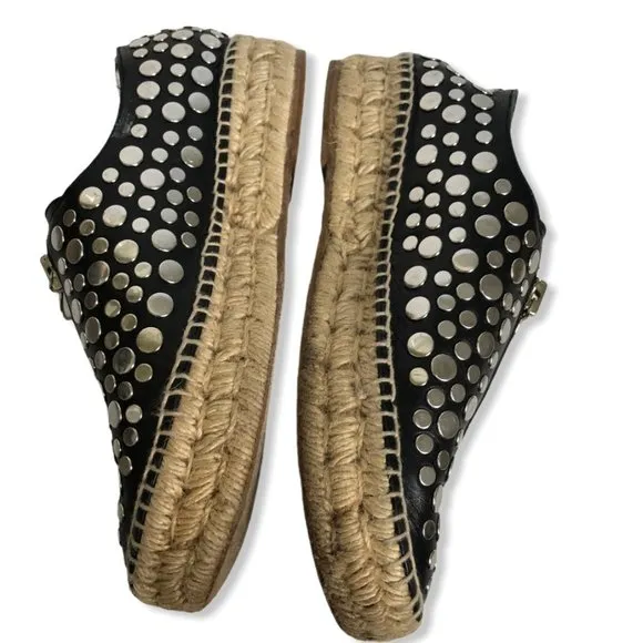 Alexander Wang Black Studded Espadrilles-Sz 36