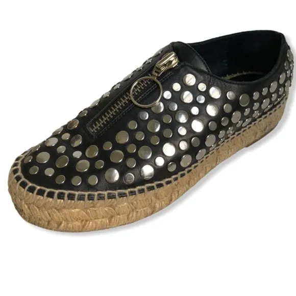 Alexander Wang Black Studded Espadrilles-Sz 36