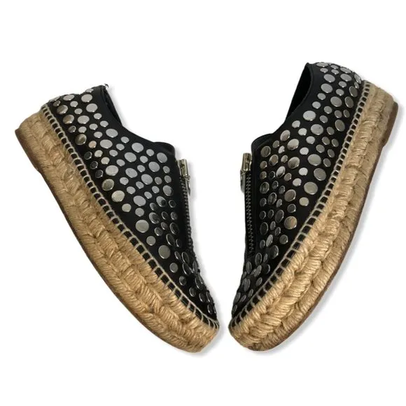 Alexander Wang Black Studded Espadrilles-Sz 36