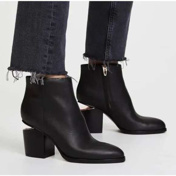Alexander Wang Gabi Boots Black Leather Silver Hardware Size 36/ US 6