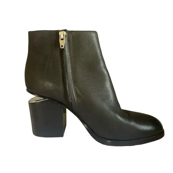 Alexander Wang Gabi Boots Black Leather Silver Hardware Size 36/ US 6