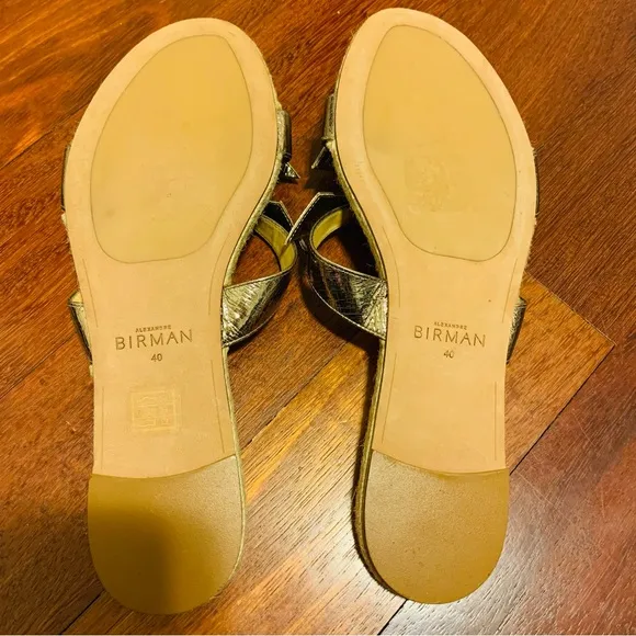 Alexandre Birman Clarita Braided Luna Flats/Sandals - Gold - Size 10