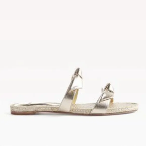 Alexandre Birman Clarita Braided Luna Flats/Sandals - Gold - Size 10