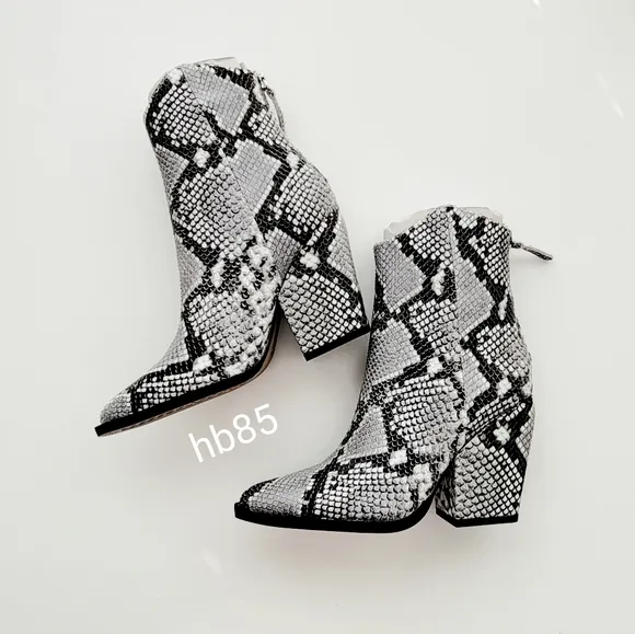 Alias Mae West Snake Print Leather Boots Women's 6