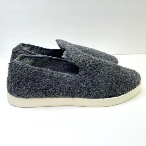 ALLBIRDS Wool Lounger Fluffs NEW Slip On Sneakers Natural Grey Fuzzy Size 12