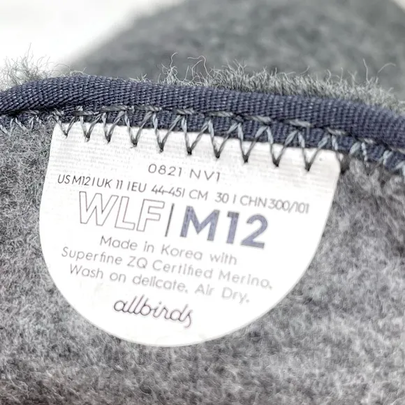 ALLBIRDS Wool Lounger Fluffs NEW Slip On Sneakers Natural Grey Fuzzy Size 12