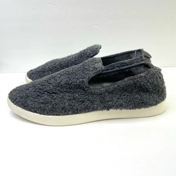 ALLBIRDS Wool Lounger Fluffs NEW Slip On Sneakers Natural Grey Fuzzy Size 12