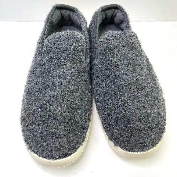 ALLBIRDS Wool Lounger Fluffs NEW Slip On Sneakers Natural Grey Fuzzy Size 12