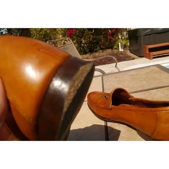 Allen Edmonds &quot;VERONA II&quot; Leather Horse Bit Dress Loafers Sz 11 D Walnut READ!!