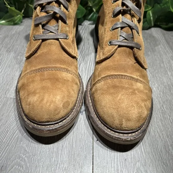 Allen Edmonds Caen Cap Toe Boots Mens Size 10 D Wide Kudu Brown Suede