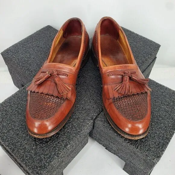 Allen Edmonds Cody Tassel Kiltie Loafers Shoes Leather Slip On Sz 11.5 D Brown
