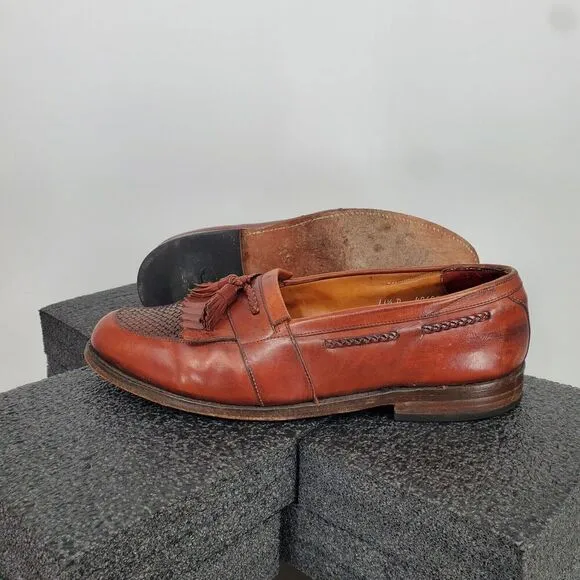 Allen Edmonds Cody Tassel Kiltie Loafers Shoes Leather Slip On Sz 11.5 D Brown