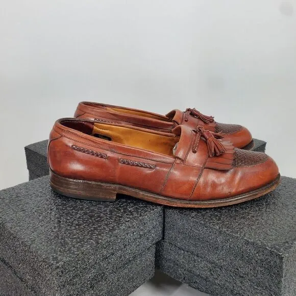 Allen Edmonds Cody Tassel Kiltie Loafers Shoes Leather Slip On Sz 11.5 D Brown