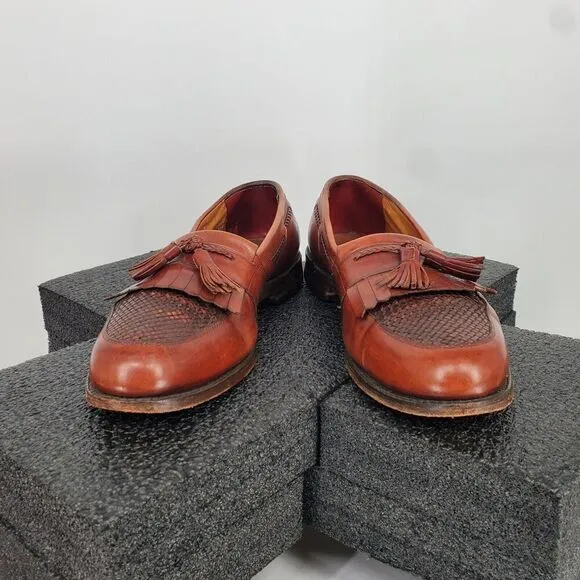 Allen Edmonds Cody Tassel Kiltie Loafers Shoes Leather Slip On Sz 11.5 D Brown