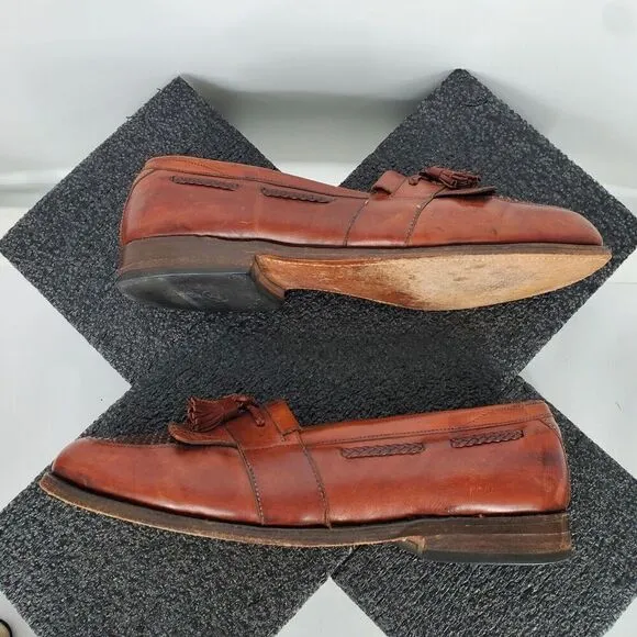 Allen Edmonds Cody Tassel Kiltie Loafers Shoes Leather Slip On Sz 11.5 D Brown
