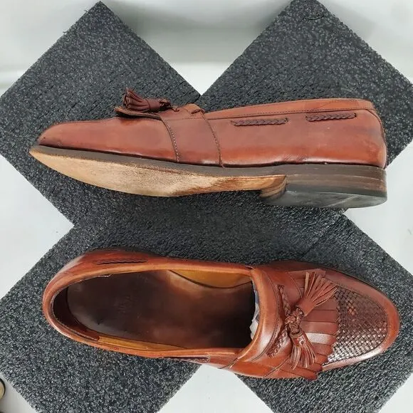 Allen Edmonds Cody Tassel Kiltie Loafers Shoes Leather Slip On Sz 11.5 D Brown
