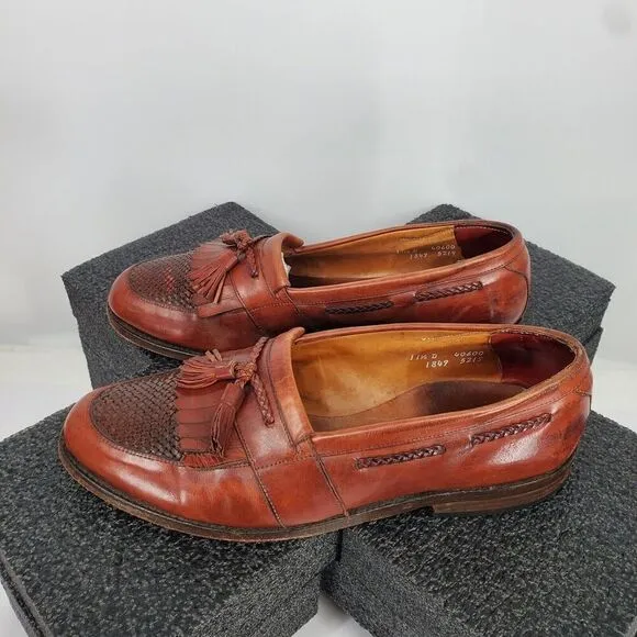 Allen Edmonds Cody Tassel Kiltie Loafers Shoes Leather Slip On Sz 11.5 D Brown