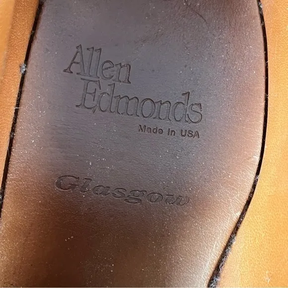 Allen Edmonds Glasgow Brown Leather Slip-On Loafers Dress Shoes Men’s Size 10.5C