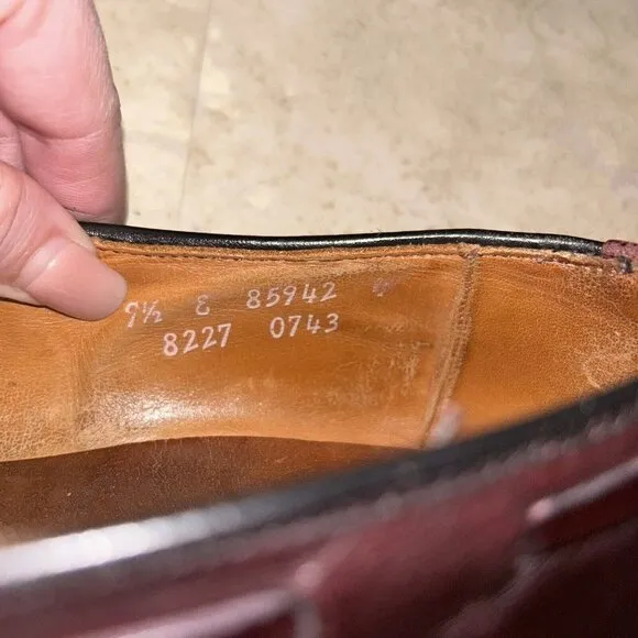 Allen Edmonds Grayson Burgundy Tassel Leather  Business Loafers Size 9.5 E