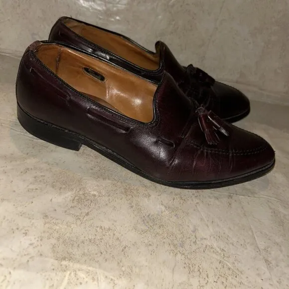 Allen Edmonds Grayson Burgundy Tassel Leather  Business Loafers Size 9.5 E