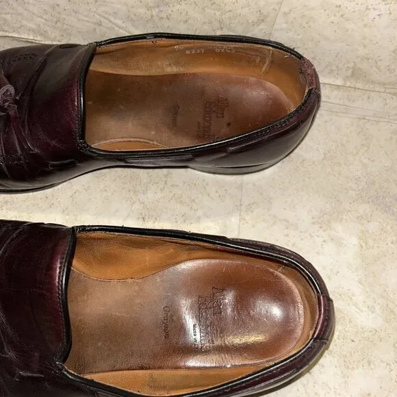 Allen Edmonds Grayson Burgundy Tassel Leather  Business Loafers Size 9.5 E