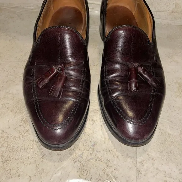 Allen Edmonds Grayson Burgundy Tassel Leather  Business Loafers Size 9.5 E