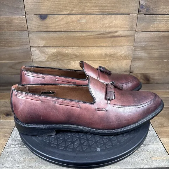 Allen Edmonds Grayson Tassel Loafers Mens Sz 11 D Burgundy Leather Dress Shoes