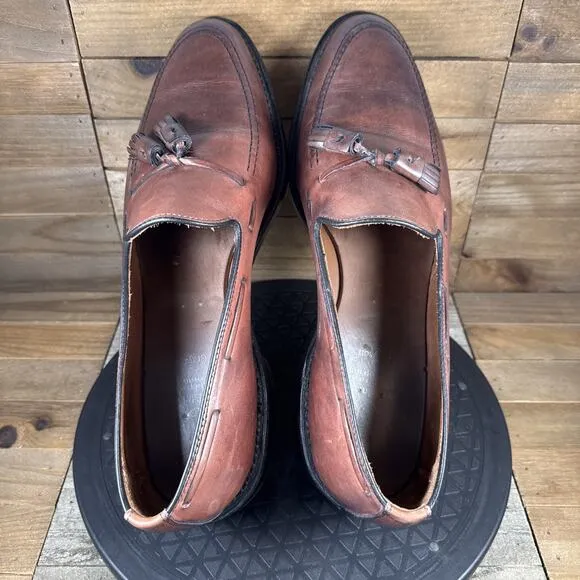 Allen Edmonds Grayson Tassel Loafers Mens Sz 11 D Burgundy Leather Dress Shoes