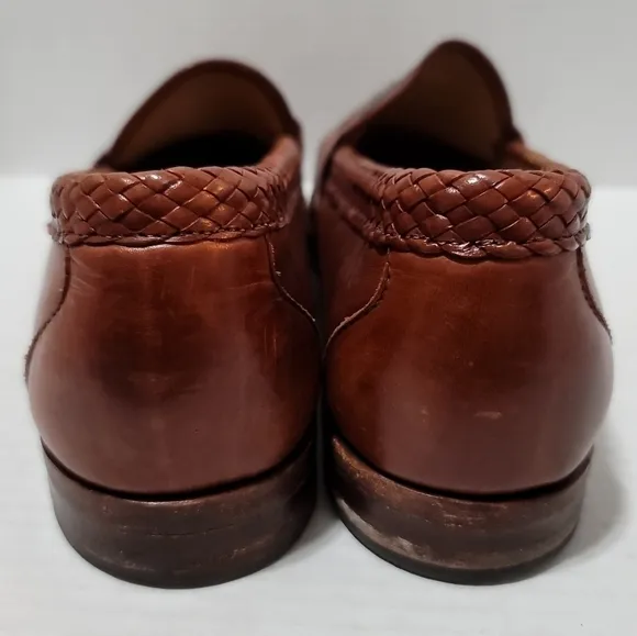 Allen Edmonds Maxfield Tassel Loafers 11 B  Braided Edge Walnut Brown Leather
