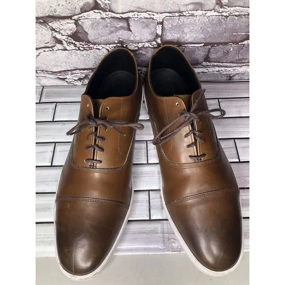 Allen Edmonds Park Avenue Brown leather Oxford Dress Sneakers Men Sz 13D US/46EU