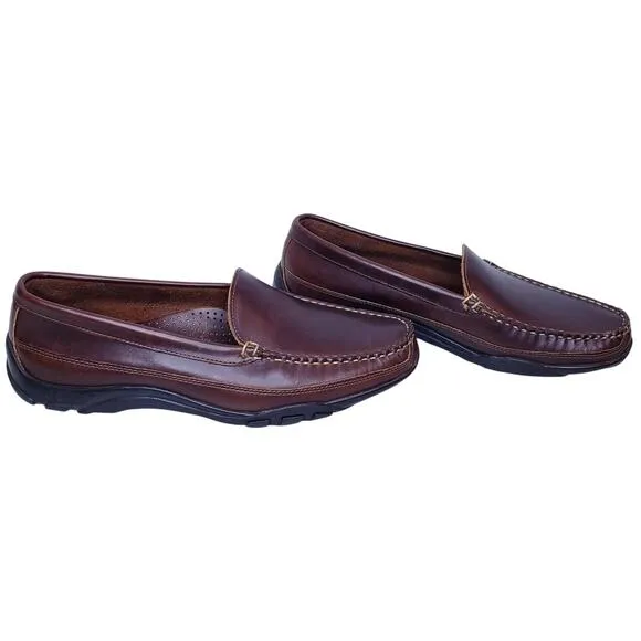 ALLEN EDMONDS PORT WASHINGTON Boulder Brown Leather Slip On Loafers Men's 9.5