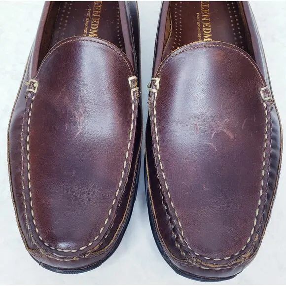 ALLEN EDMONDS PORT WASHINGTON Boulder Brown Leather Slip On Loafers Men's 9.5
