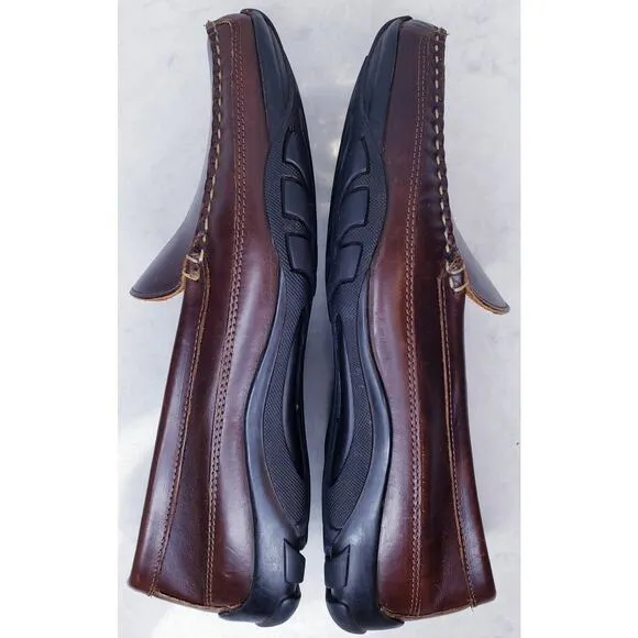 ALLEN EDMONDS PORT WASHINGTON Boulder Brown Leather Slip On Loafers Men's 9.5