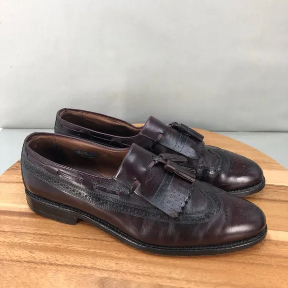 Allen Edmonds Randolph Kiltie Loafers Mens 10.5 B Brown Leather Slip On Shoes