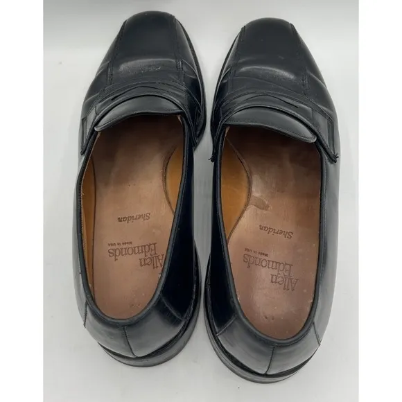 Allen Edmonds Sheridan Penny Loafers Black Leather Men's Size 8.5D EUC