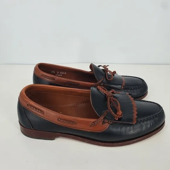 Allen Edmonds Shoes Men 10.5D Woodstock Leather Kiltie Braided String Loafers