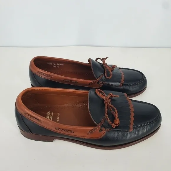Allen Edmonds Shoes Men 10.5D Woodstock Leather Kiltie Braided String Loafers