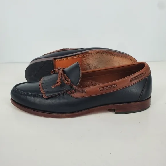 Allen Edmonds Shoes Men 10.5D Woodstock Leather Kiltie Braided String Loafers