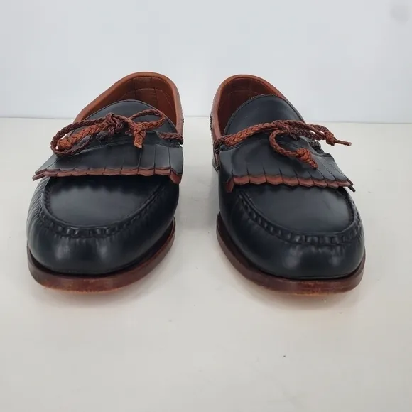Allen Edmonds Shoes Men 10.5D Woodstock Leather Kiltie Braided String Loafers