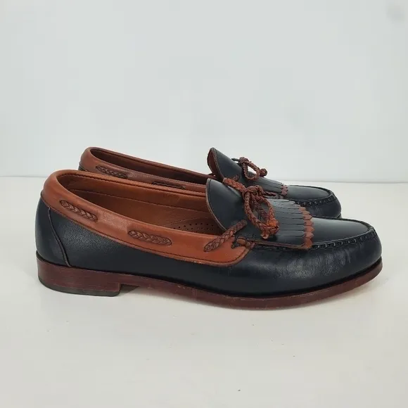 Allen Edmonds Shoes Men 10.5D Woodstock Leather Kiltie Braided String Loafers