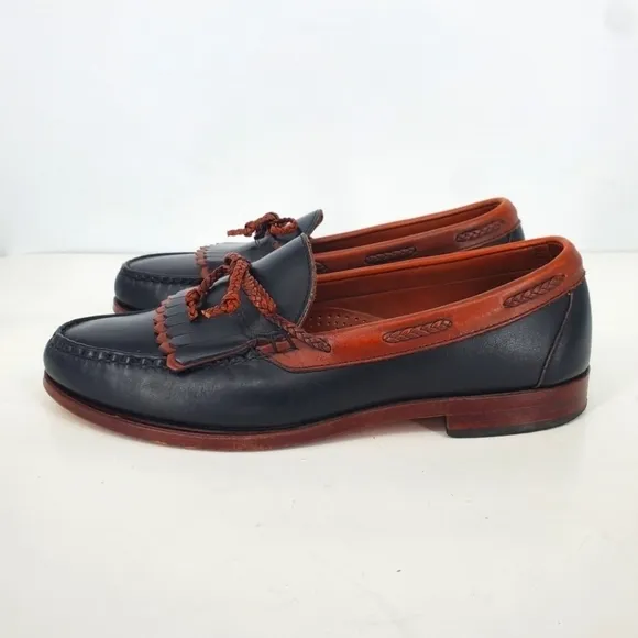 Allen Edmonds Shoes Men 10.5D Woodstock Leather Kiltie Braided String Loafers