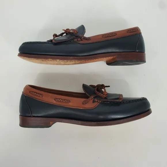 Allen Edmonds Shoes Men 10.5D Woodstock Leather Kiltie Braided String Loafers